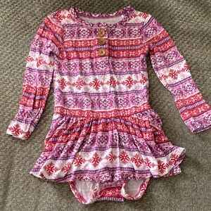 Posh peanut one piece Henley twirl bodysuit